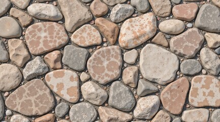 Obraz premium Textured background of colorful pebbles and stones in a natural style