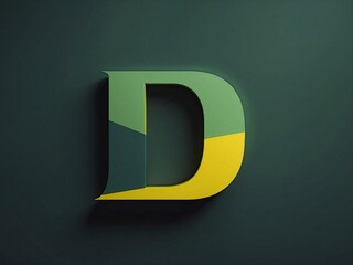 Fototapeta premium A green-yellow typographic representation of the letter 