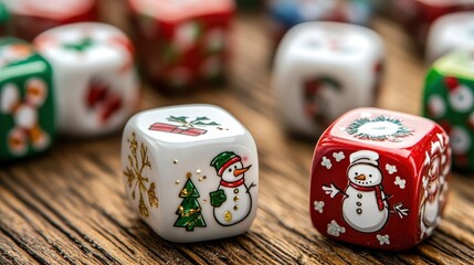 Festive Dice for Christmas Holiday Fun
