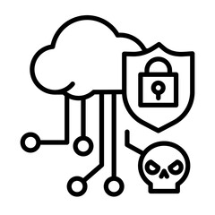 Secure cloud service icon.