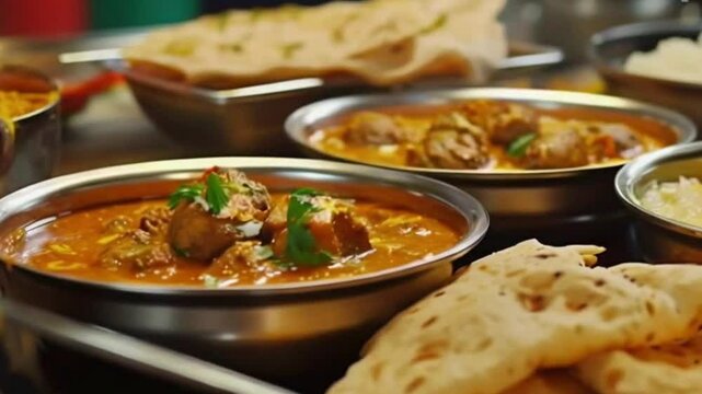 Authentic South Indian Tamil food close up
 High quality HD 4K Video Clip
