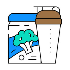 sports nutrition broccoli line icon vector. sports nutrition broccoli sign. isolated symbol illustration