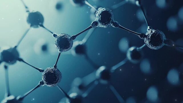 Organic structure of different chemical molecules. Science, Technology, Engineering, and Medicine (STEM) Day. Medical science background. futuristic molecules or an electron structure model 