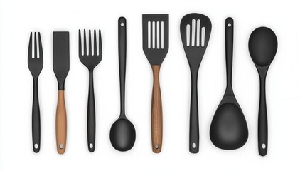 Mock kitchen tools set in a professional layout, sleek and modern design, [mock , kitchen , tools], ,