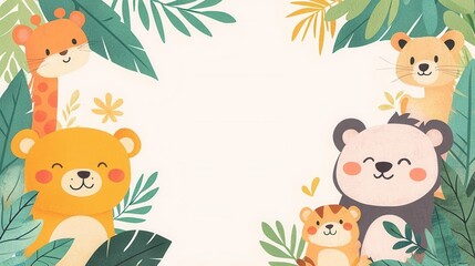 Cute animal-themed recipe card design, vibrant colors, kid-friendly, perfect for cooking instructions, [animal , recipe , card], ,