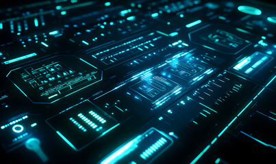 Futuristic financial dashboards and luxury business charts with glowing neon lines, gold accents, and connected nodes for corporate branding.