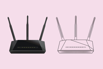 Fototapeta premium Wi-fi Router design and icon vector illustration