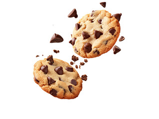 a chocolate chip cookies falling