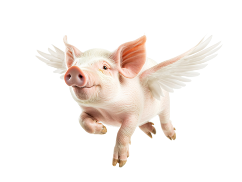 a pig with wings flying