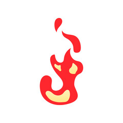 Obraz premium Simple vector flame icons in flat style. Cartoon campfire.