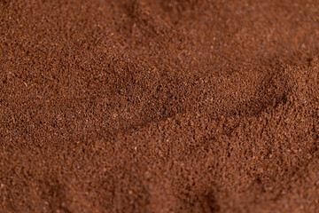 a large amount of ground coffee powder close-up
