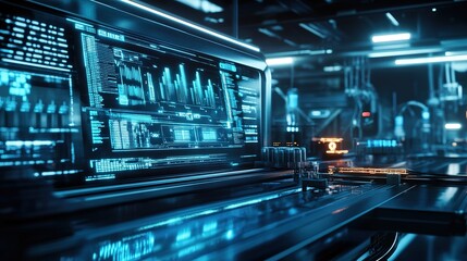 A futuristic control panel illuminated in vibrant colors, hovering in the depths of outer space among celestial bodies and star clusters