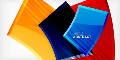 Round 3d shapes, plates background. Creative composition design template