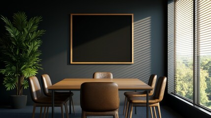 Inspiring Boardroom with Blank Canvas and Views