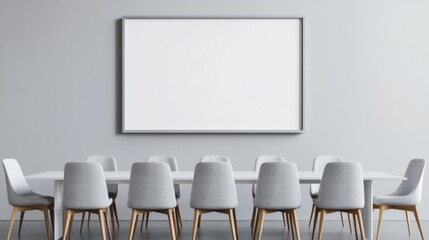 Modern Conference Room with Blank Wall Frame