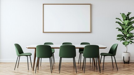 Modern Bright Office Space with Rectangular Mockup