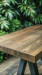 table and chairs in the garden. wood, wooden, table, floor, board, timber, brown, garden, texture, nature, bench, plank, old, abstract, metal, empty, steel