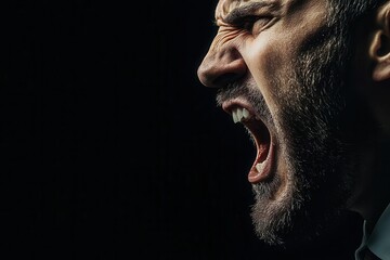 Crying in anger with clenched teeth and a flushed face, expressing rage and upset simultaneously, crying, angry crying