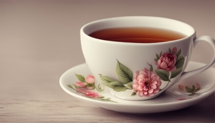 Fototapeta premium cup of tea with flower