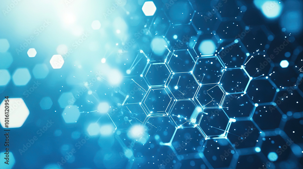 Poster abstract background with a hexagonal pattern. digital technology concept of science or medical resea