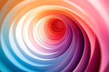 Obraz premium A colorful abstract spiral pattern with a red center, suggesting movement and depth.