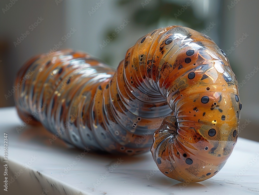 Poster Close Up of a Caterpillar with a Detailed Texture