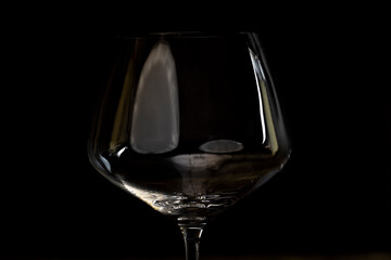 one empty glass for alcoholic beverages