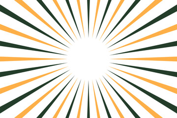緑とオレンジのサンバーストのイラスト