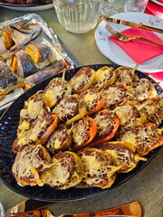 Peppers with minced meat baked with cheese