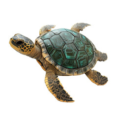 Sea turtle, white isolate background transparent background