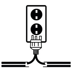 Vector icon of a power outlet in a cartoon-style illustration