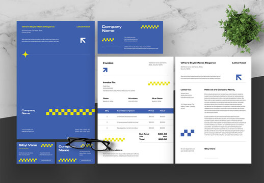 Blue And Yellow StationerySet