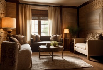 Fototapeta premium detailed close intricate wall textures showcasing unique designs patterns warm inviting living spaces, surface, architecture, decoration, modern, natural