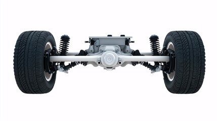 Car Underbody with Suspension and Wheels
