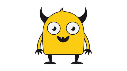 cartoon yellow monster vector illustration
