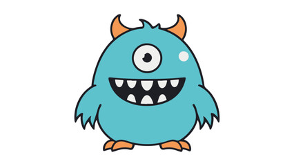 cartoon smiling monster vector illustration