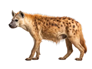 A lone hyena isolated on transparent background