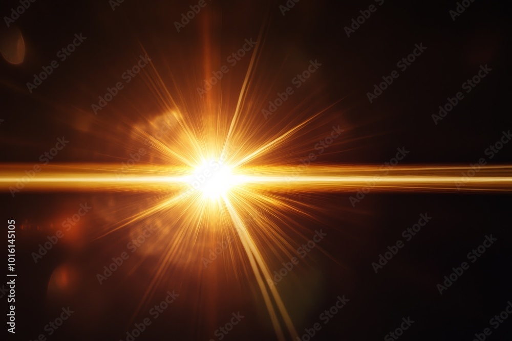 Poster this image highlights a radiant golden burst that spreads its intense light across a dark background