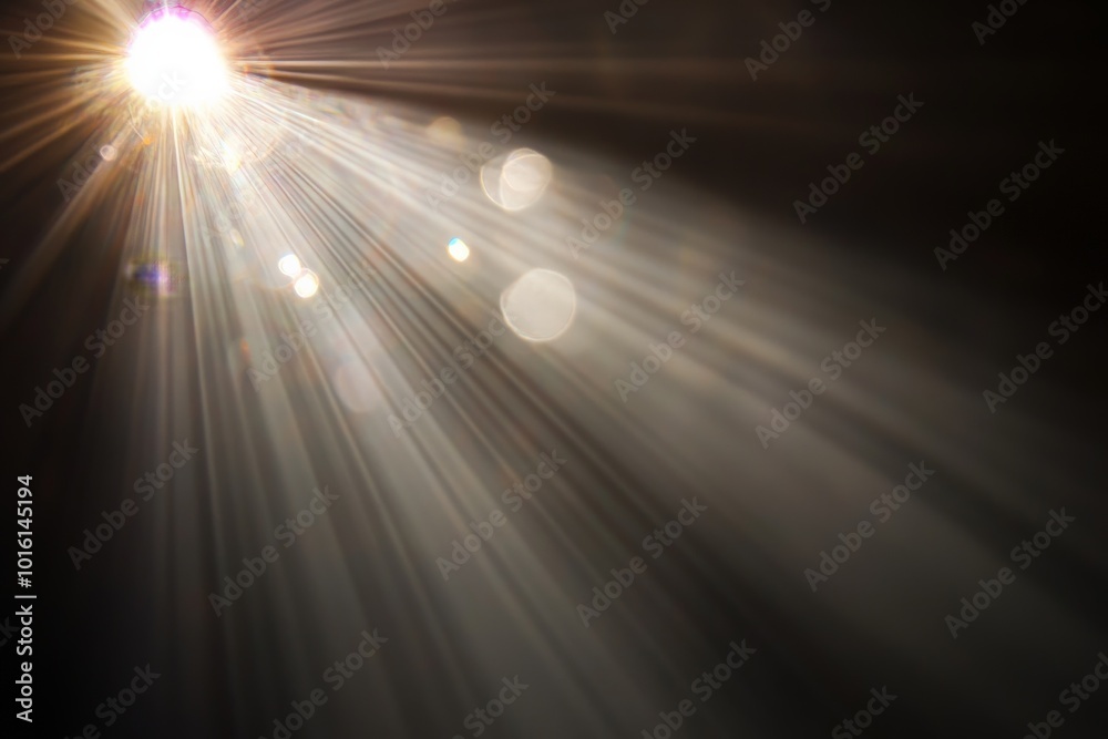 Poster This image captures soft light rays gently shining through a dark, abstract space, offering a sense of tranquility and elegant simplicity in visual form.