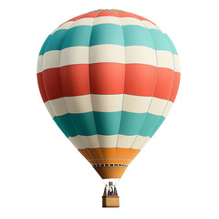 Naklejka premium Colorful hot air balloon against a white isolated background.