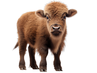 baby buffalo isolated on transparent background