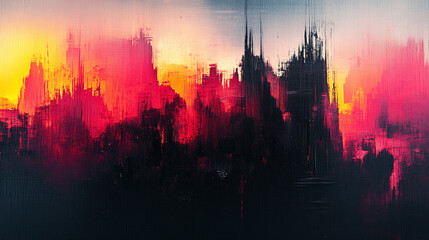 abstract digital user interface featuring vibrant pixels and intricate patterns. This design symbolizes innovation, technology, and the evolution of human-computer interaction in a digital age