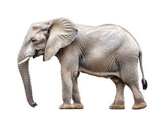 Fototapeta premium Big elephant standing isolated on transparent background