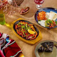 Authentic Mexican Beef Fajitas with Vegetables - Vibrant and Flavorful Fiesta Dinner