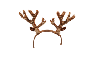 Reindeer antlers headband with soft texture and detailed design, perfect for festive occasions and holiday celebrations. This accessory adds playful touch to any outfit