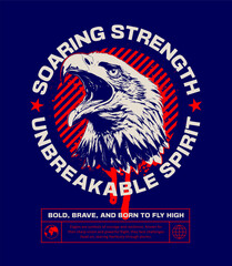 Grunge Emblem With Proud Eagle