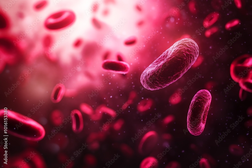 Poster This image depicts swirling pink cells, forming an abstract visual, capturing the viewer's attention with its striking color and intricate cellular patterns.