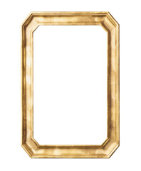 golden picture or mirror frame isolated on white or transparent png