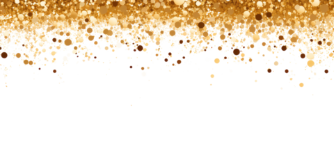 golden glitter splatter frame isolated on white or transparent png
