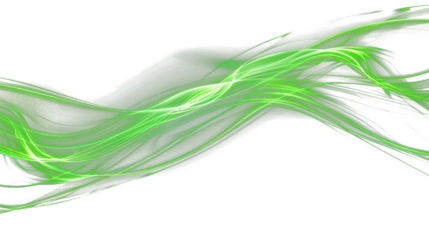 green glowing light motion isolated on white or transparent png